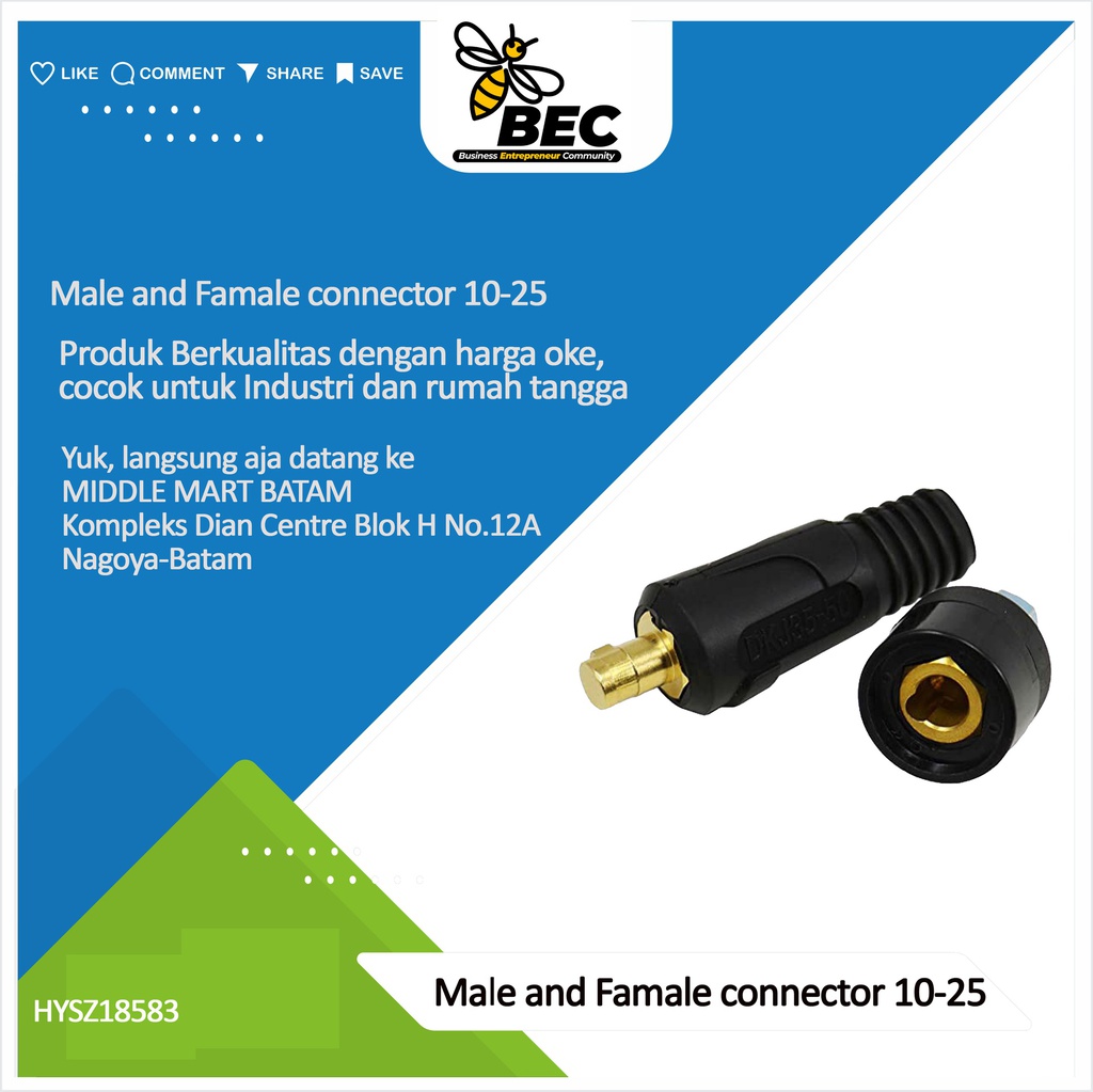 male and famale connector,10-25