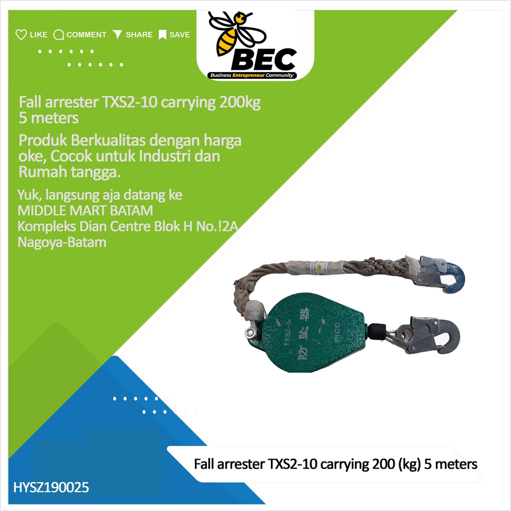Fall arrester TXS2-10 carrying 200 (kg) 5 meters