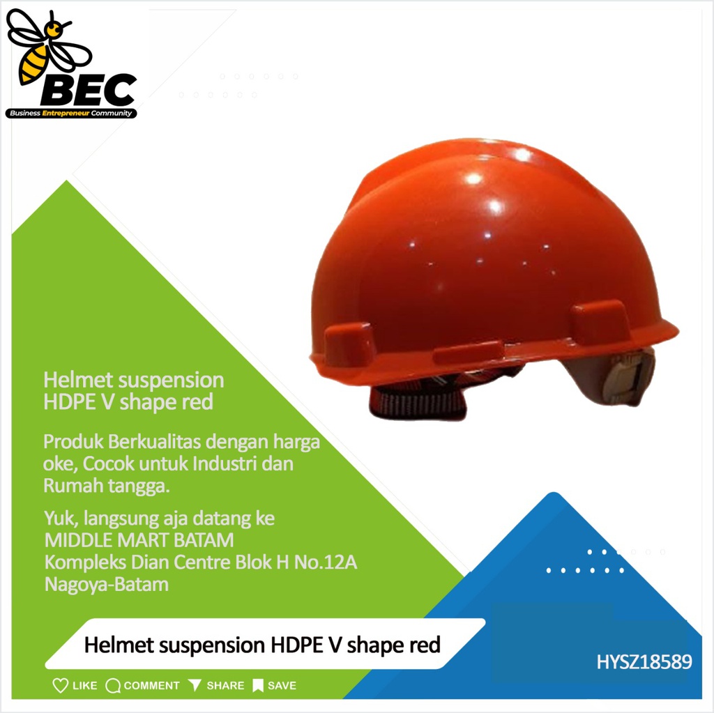 Helmet suspension:HDPE V shape red