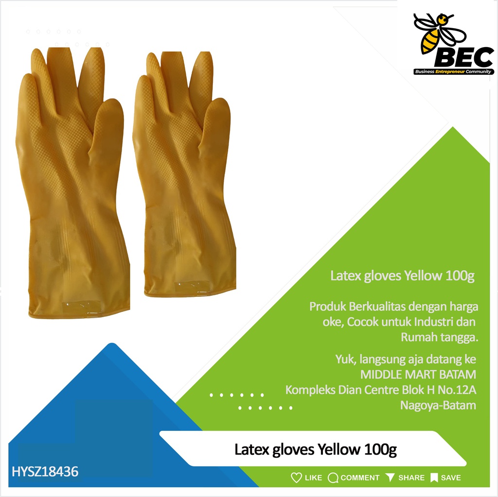 Latex gloves Yellow 100g