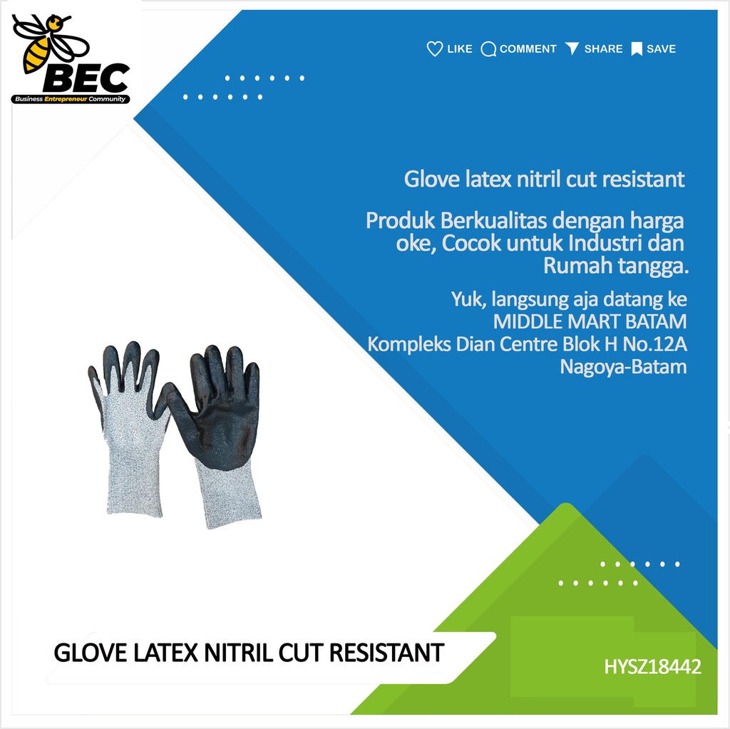 Glove latex nitril cut resistant
