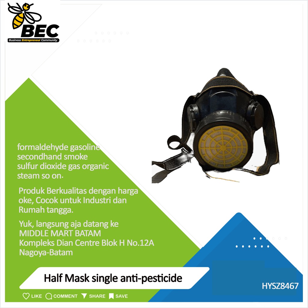 Half mask respirator single  anti-pesticide formaldehyde gasoline secondhand smoke sulfur dioxide gas organic steam and so on.