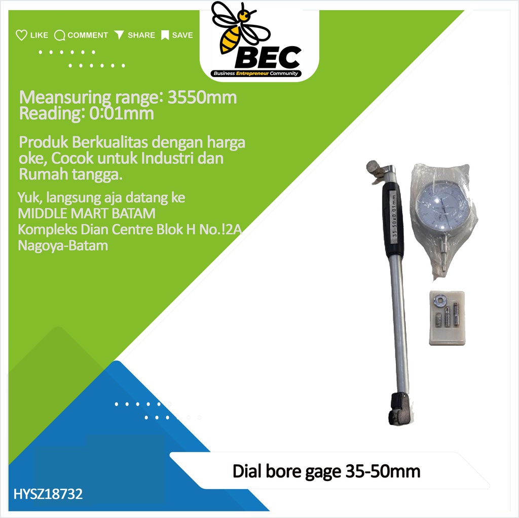 Dial bore gage  Measuring range: 35-50mm Reading:0.01mm