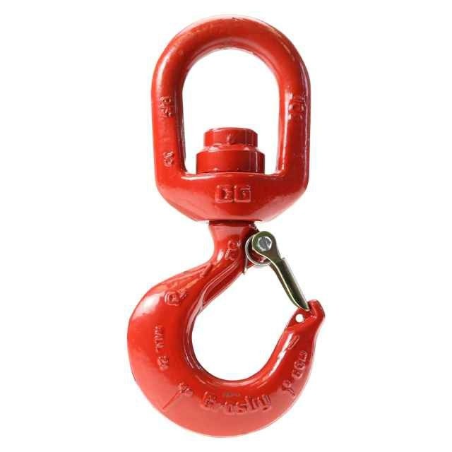 Swivel hook with lath 322c, Alloy steel,,size:1T,weight:0.68KG,30pcs/bag