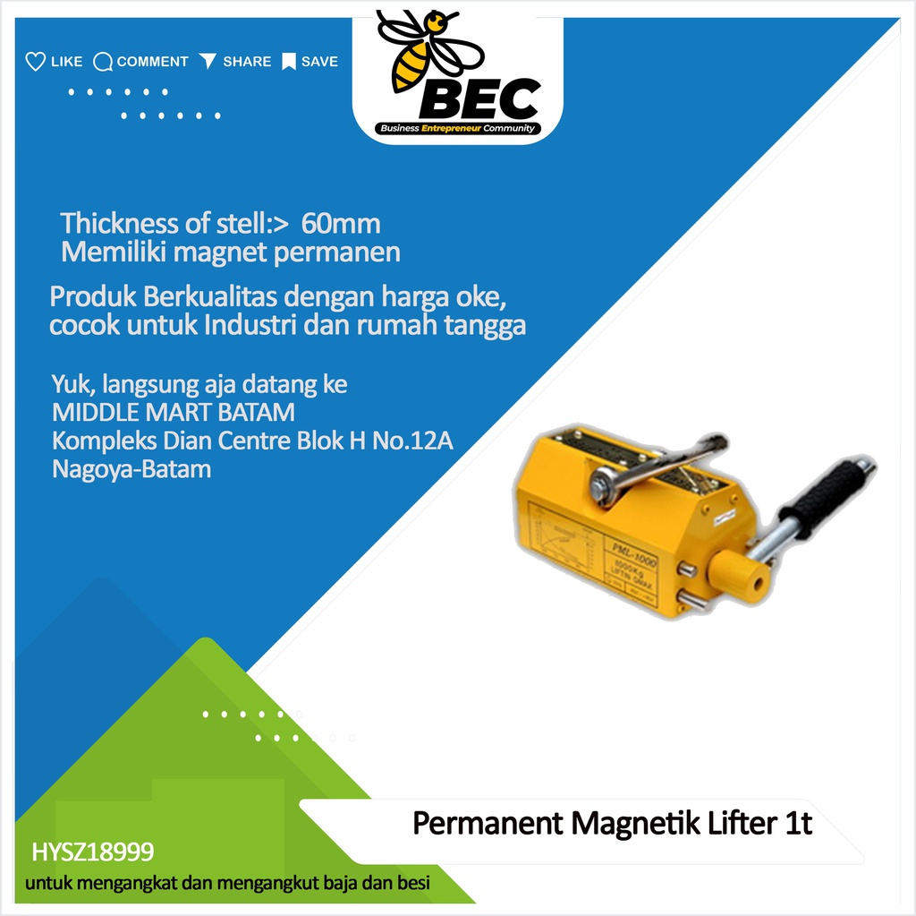 Permanent Magnetic Lifter  1t,thickness of steel:&gt; 60mm