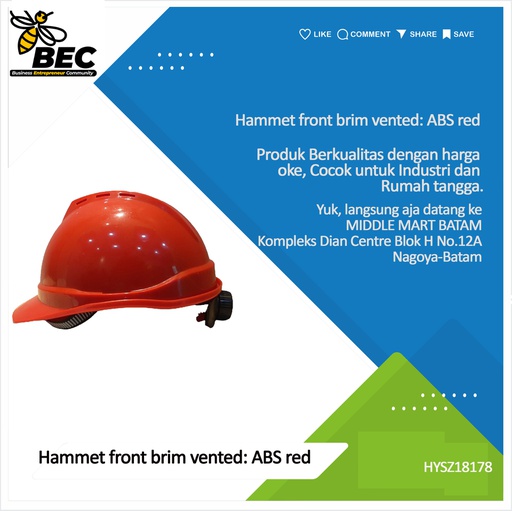 [HYSZ18178] Helmet front brim vented:ABS red