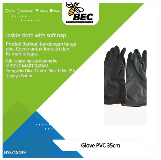 [HYSZ18439] Glove PVC 35cm Inside cloth with soft nap