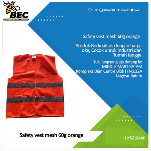 [HYSZ18446] Safety vest mesh 60g orange