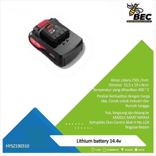[HYSZ190310] Lithium battery 14.4v