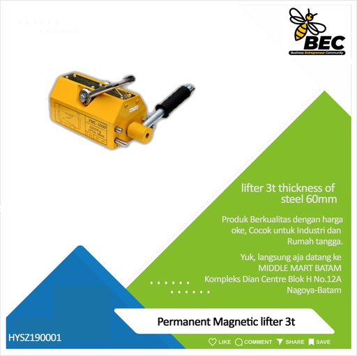 [HYSZ190001] Permanent Magnetic Lifter 3t, thickness of steel:60mm